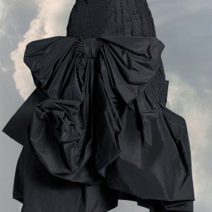 Black Fibres Midi Skirt