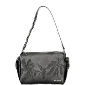 Black Polyurethane Women Handbag
