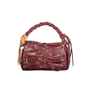 Burgundy Polyurethane Women Mini Bag