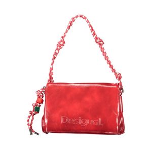 Red Polyurethane Women Handbag