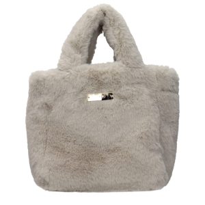 Gray Fur Handbag