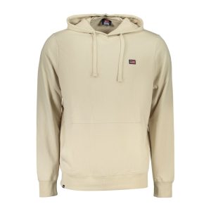Beige Cotton Men's Hooded Sweatshirt
