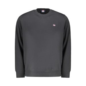 Black Cotton Men Sweatshirt