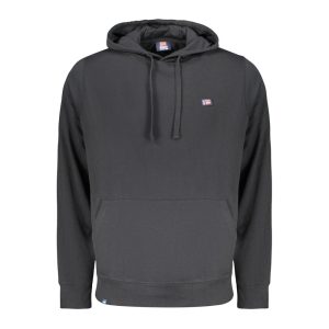 Black Cotton Men Sweatshirt