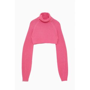 Red Marabou Turtleneck