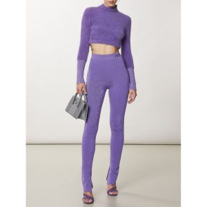 Purple Lyocell Skinny Pants