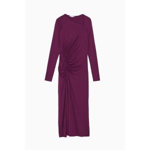 Purple Viscose Casual Dress
