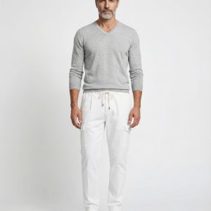 White Linen Casual Pants