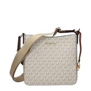 Beige Fabric Crossbody Bag