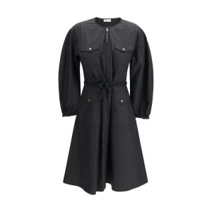 Black Cotton Casual Dress