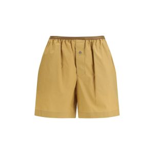 Beige Cotton Bermuda Shorts