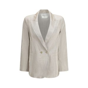 Silver Cotton Blazer