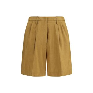Beige Linen Bermuda Shorts