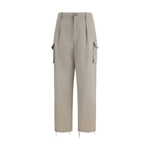 Beige Cotton Cargo Pants