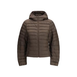 Brown Recycled Polyester Full-Length Jacket