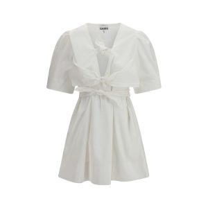 White Cotton Casual Dress