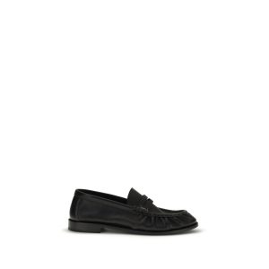 Black Calf Leather Bos Taurus Slip-On Loafers