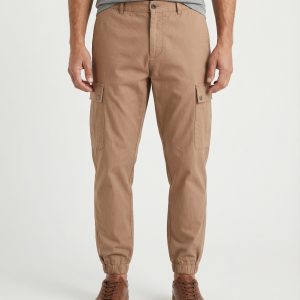Beige Cotton Cargo Pants