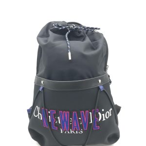 Newave Drawstring Nylon Backpack In Black