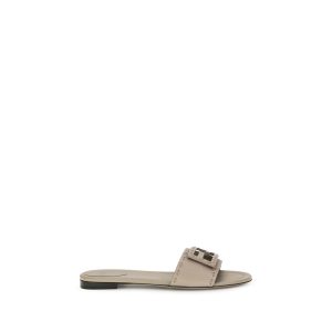 Gray Calf Leather Bos Taurus Flat Sandals