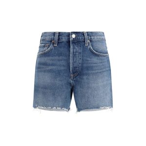 Blue Cotton Bermuda Shorts