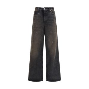 Black Cotton Relaxed Fit Jeans