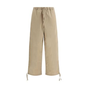 Beige Cotton Casual Pants