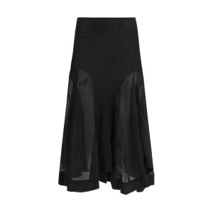Black Lyocell Long Skirt