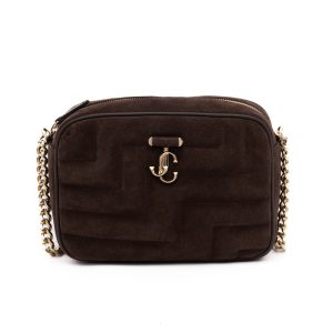 Brown Suede Avenue Camera Crossbody Bag