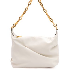 White Diamond Hobo Leather Shoulder Bag