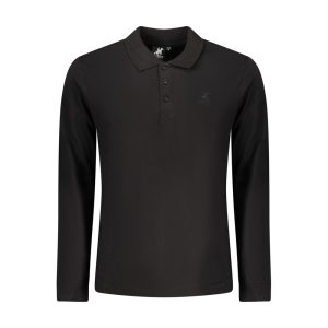 Black Cotton Men Polo Shirt