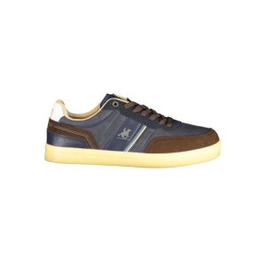 Blue Polyurethane Men Sneaker