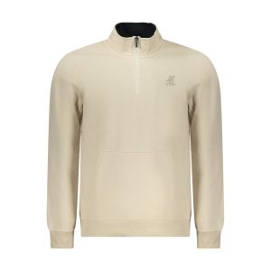 Beige Polyester Men Sweatshirt