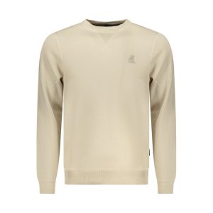 Beige Polyester Men Sweatshirt