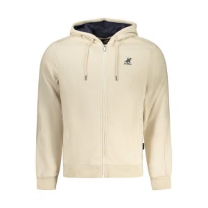 Beige Cotton Men Sweatshirt