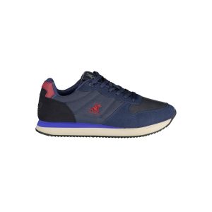Blue Polyurethane Men Sneaker
