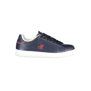 Blue Polyurethane Men Sneaker
