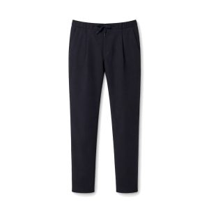 Blue Virgin Wool Casual Pants