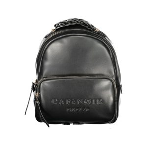 Black Polyurethane Women Backpack