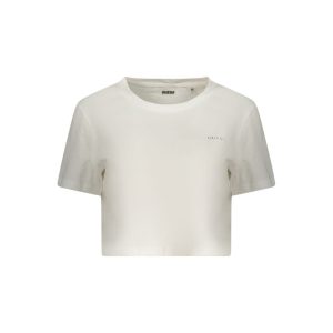 White Cotton Women T-Shirt