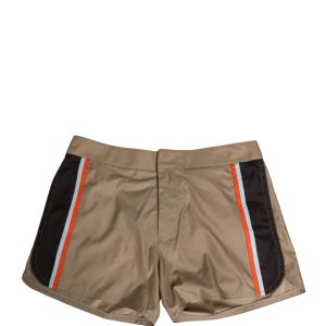 Brown Cotton Blend Mid Length Boxer Underwear