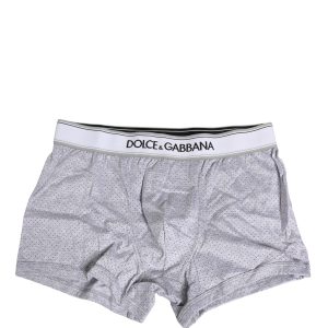 Gray Logo Cotton Men Regular Boxer Underwear