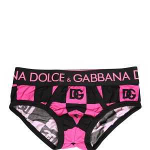 Black Pink Logo Cotton Brando Brief Underwear
