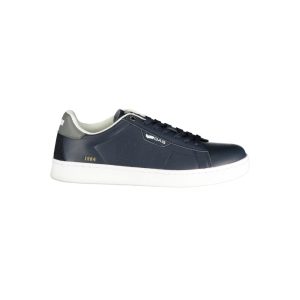 Blue Polyurethane Men Sneaker