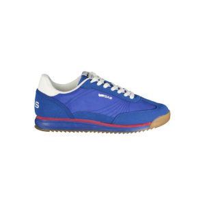 Blue Polyurethane Men Sneaker