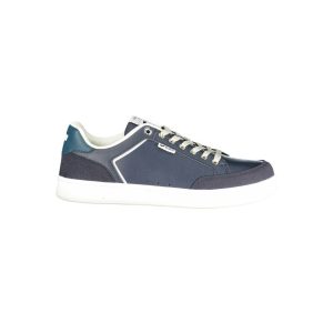 Blue Polyurethane Men Sneaker
