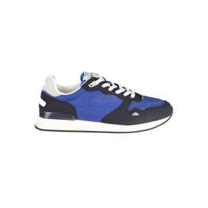 Blue Polyester Men Sneaker