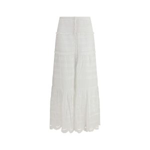 White Viscose Long Skirt