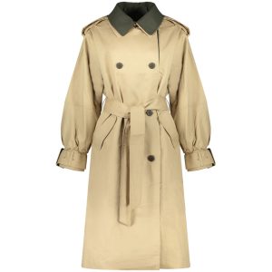 Beige Cotton Women's Trench Coat