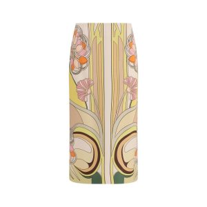 Multicolor Viscose Long Skirt